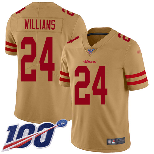 San Francisco 49ers Limited Gold Men K Waun Williams NFL Jersey 24 100th Season Vapor Untouchable Inverted